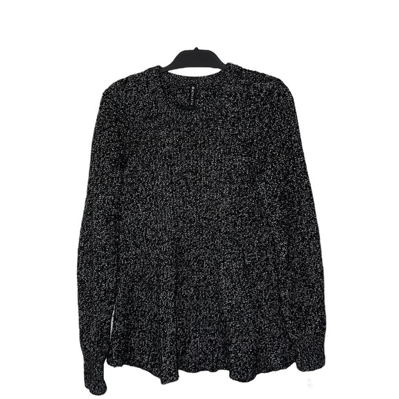 Athleta Sweaters Athleta Salt And Pepper Black And White Dot Dyed Fall Cozy Sweater Size